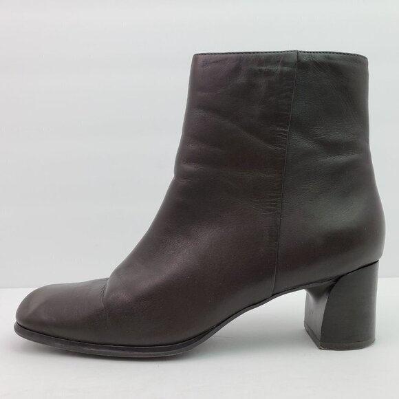 Laura Scott Justine Womens Size 8.5 Brown Leather Side Zip Ankle Booties Boots - Picture 3 of 14
